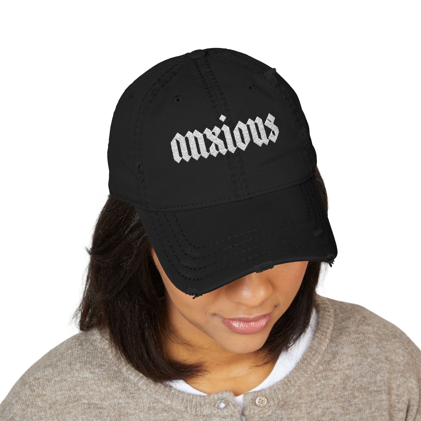 Anxious Distressed Hat (Embroidery)