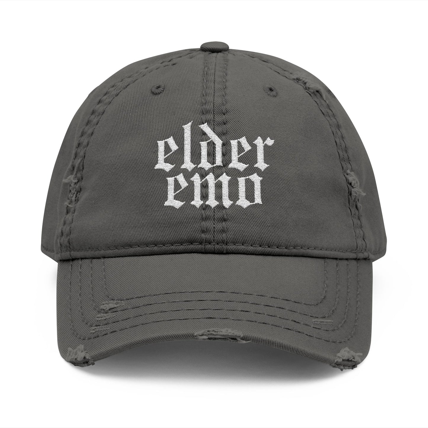 Elder Emo Distressed Hat (Embroidery)