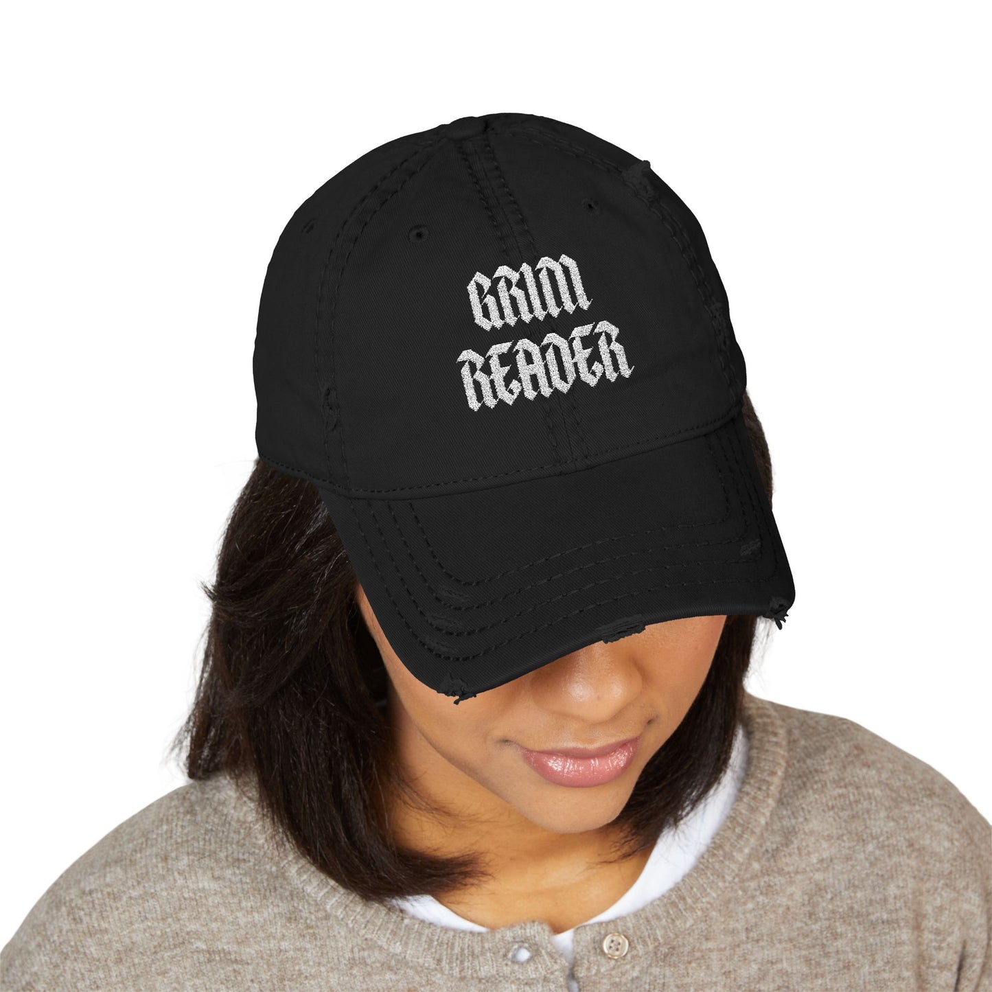 Grim Reader Distressed Hat (Embroidery)