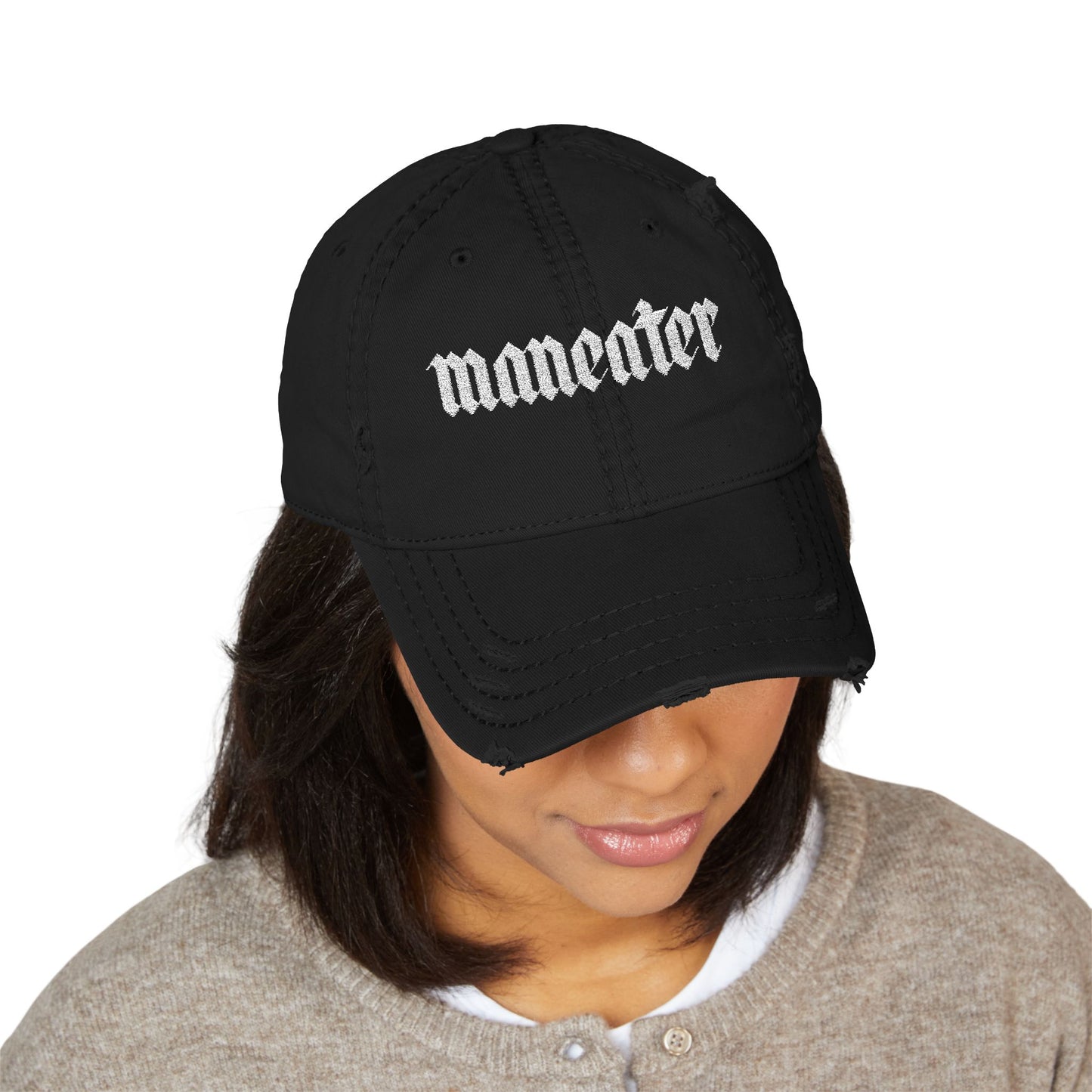 Maneater Distressed Hat (Embroidery)