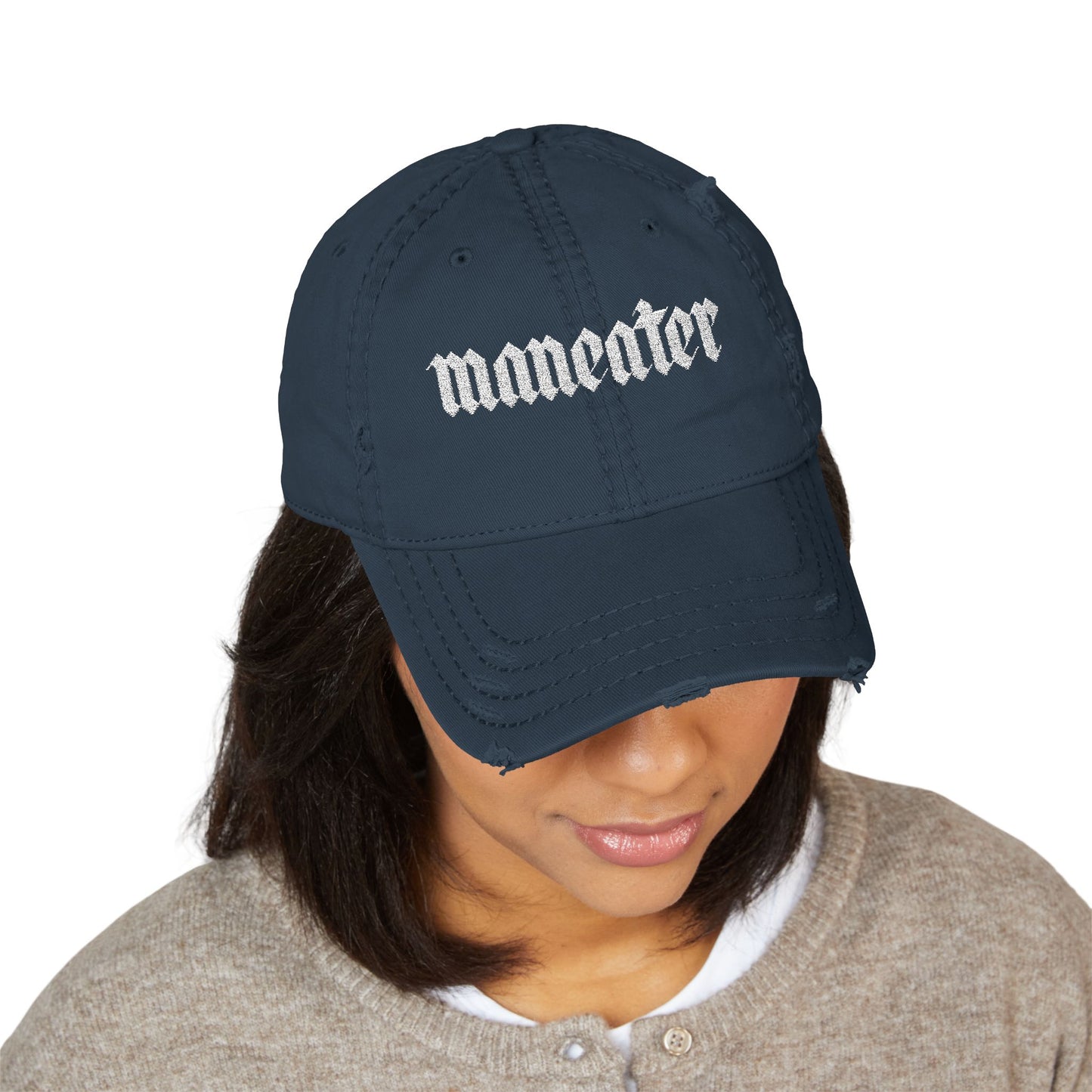Maneater Distressed Hat (Embroidered)