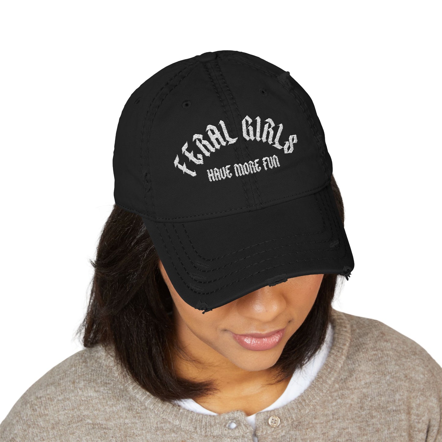 Feral Girls Distressed Hat (Embroidery)