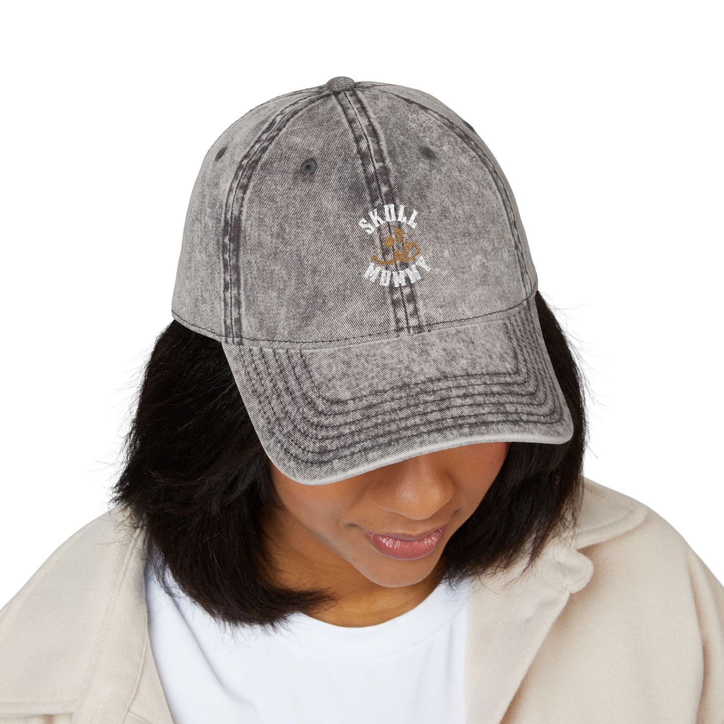 Skull Mommy Vintage Hat (Embroidery)