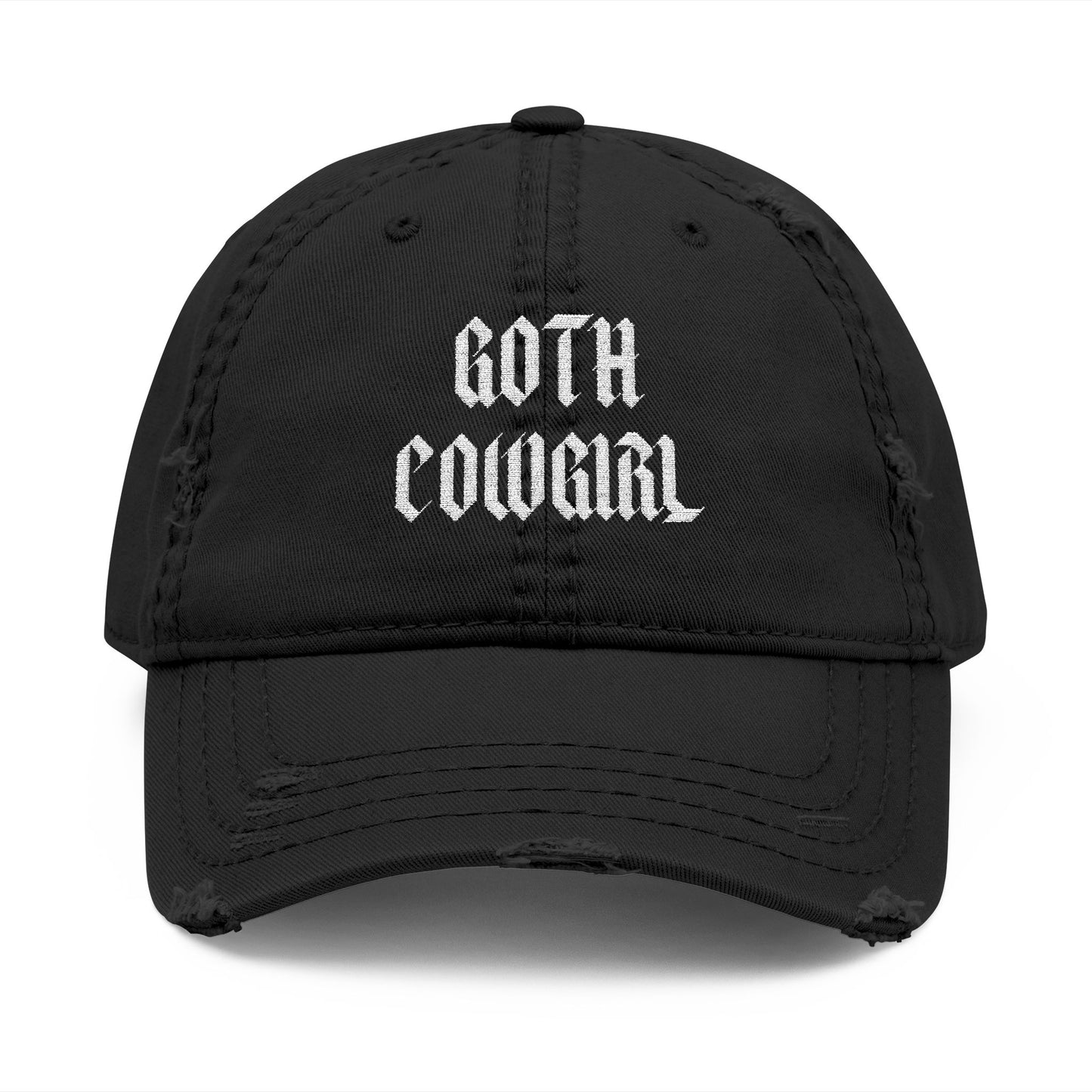 Goth Cowgirl Distressed Hat (Embroidery)