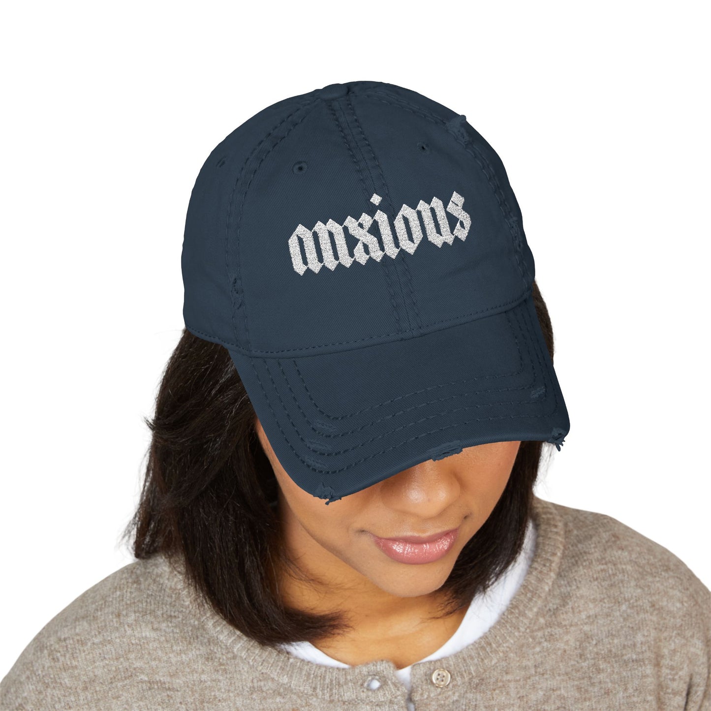 Anxious Distressed Hat (Embroidered)