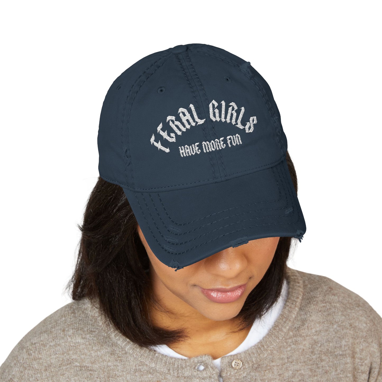 Feral Girls Distressed Hat (Embroidery)