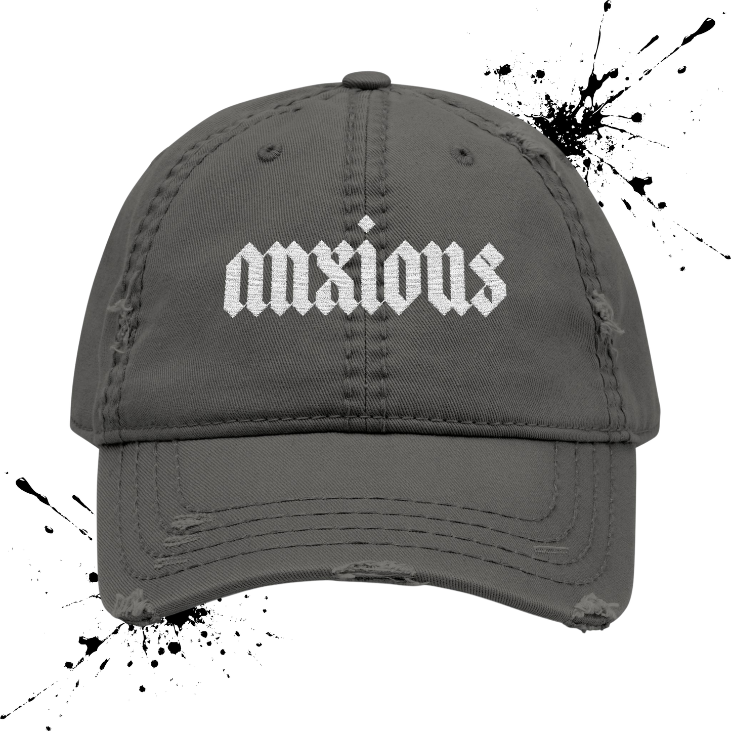 Anxious Distressed Hat (Embroidered)