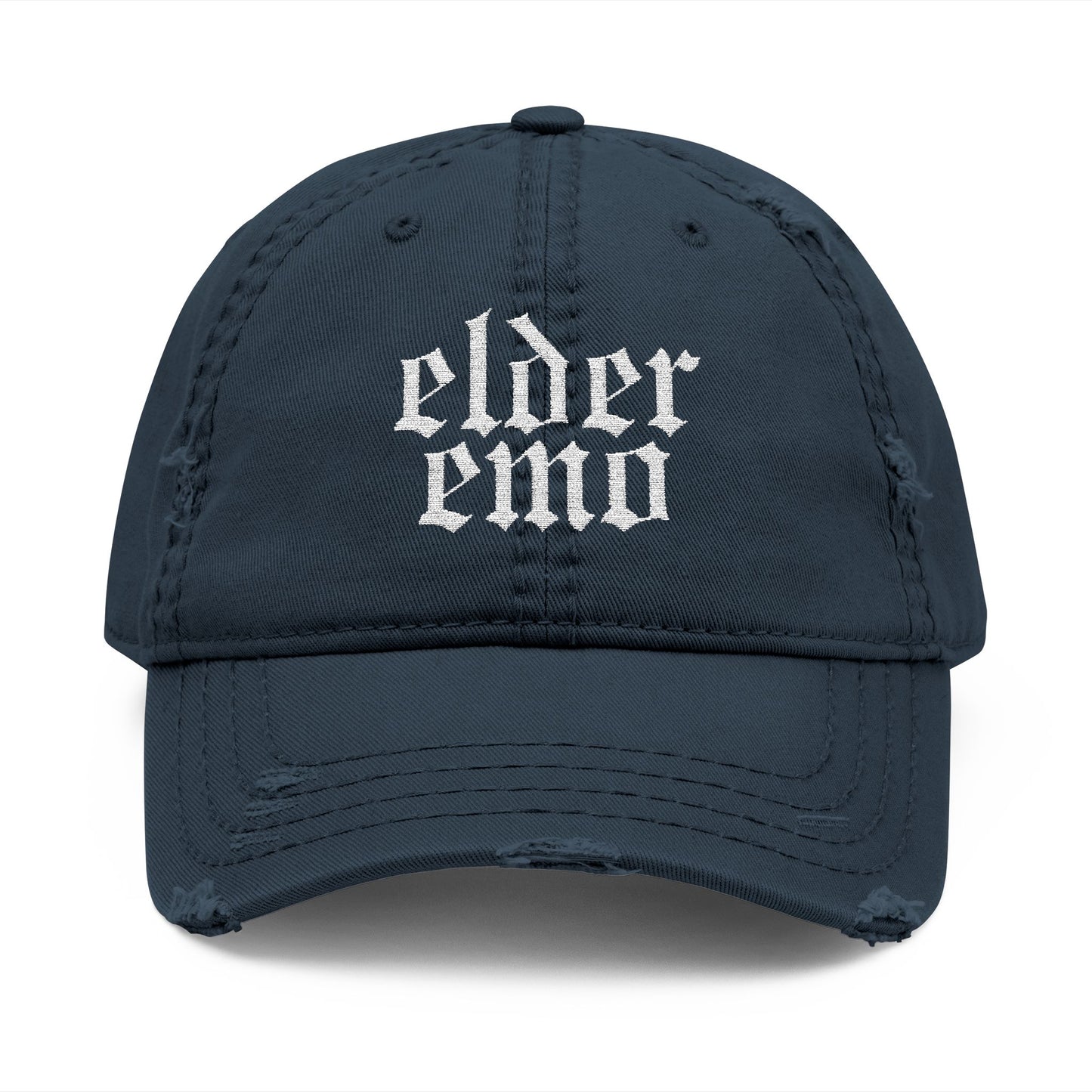 Elder Emo Distressed Hat (Embroidery)