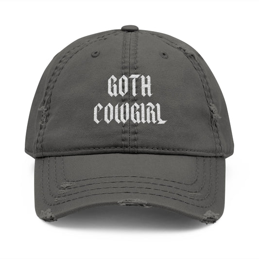 Goth Cowgirl Distressed Hat (Embroidery)