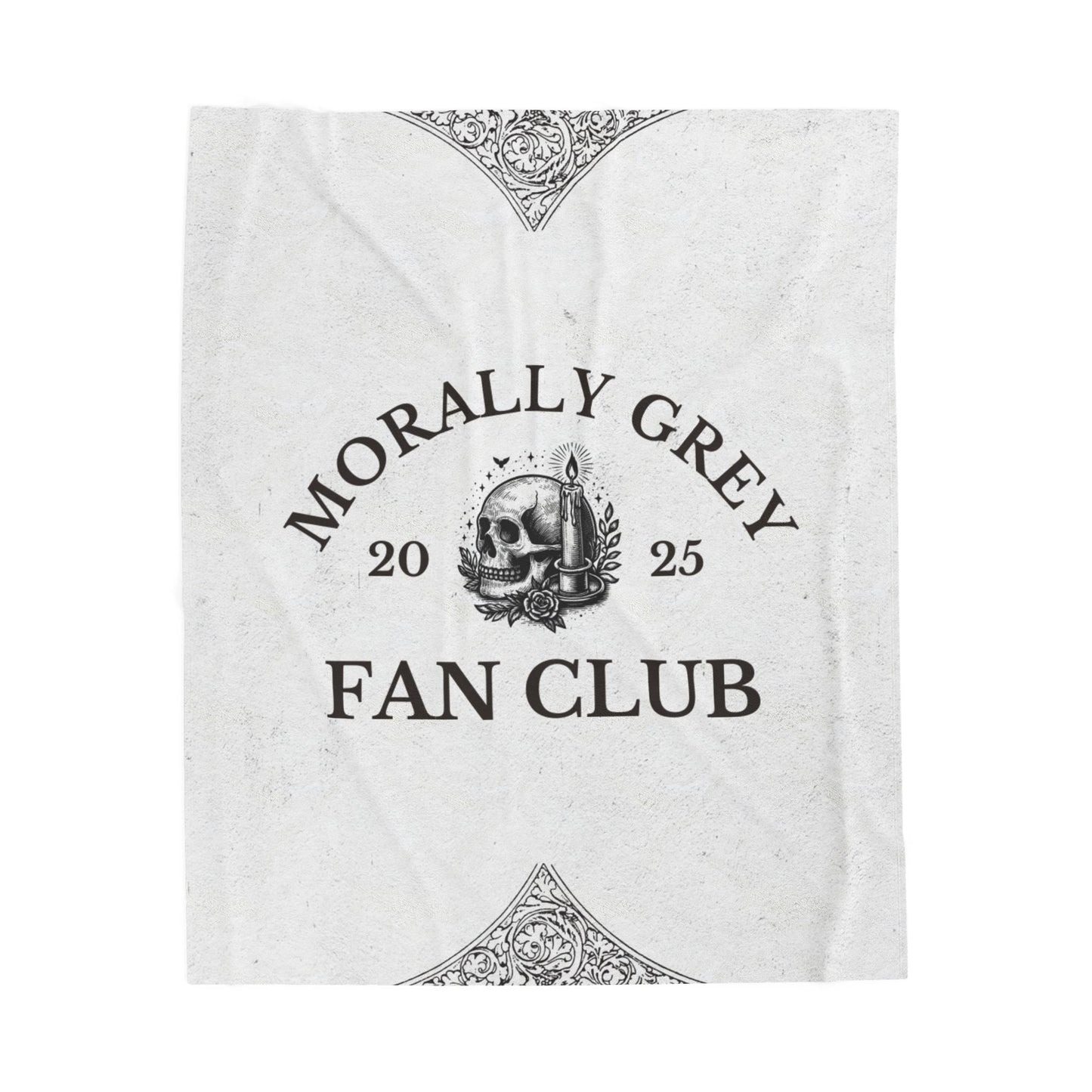 Morally Grey Velveteen Plush Blanket