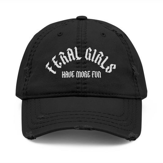 Feral Girls Distressed Hat (Embroidery)