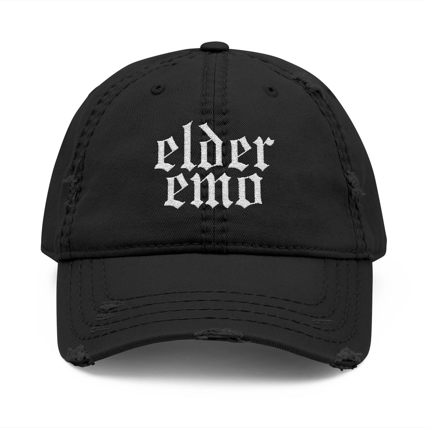 Elder Emo Distressed Hat (Embroidery)