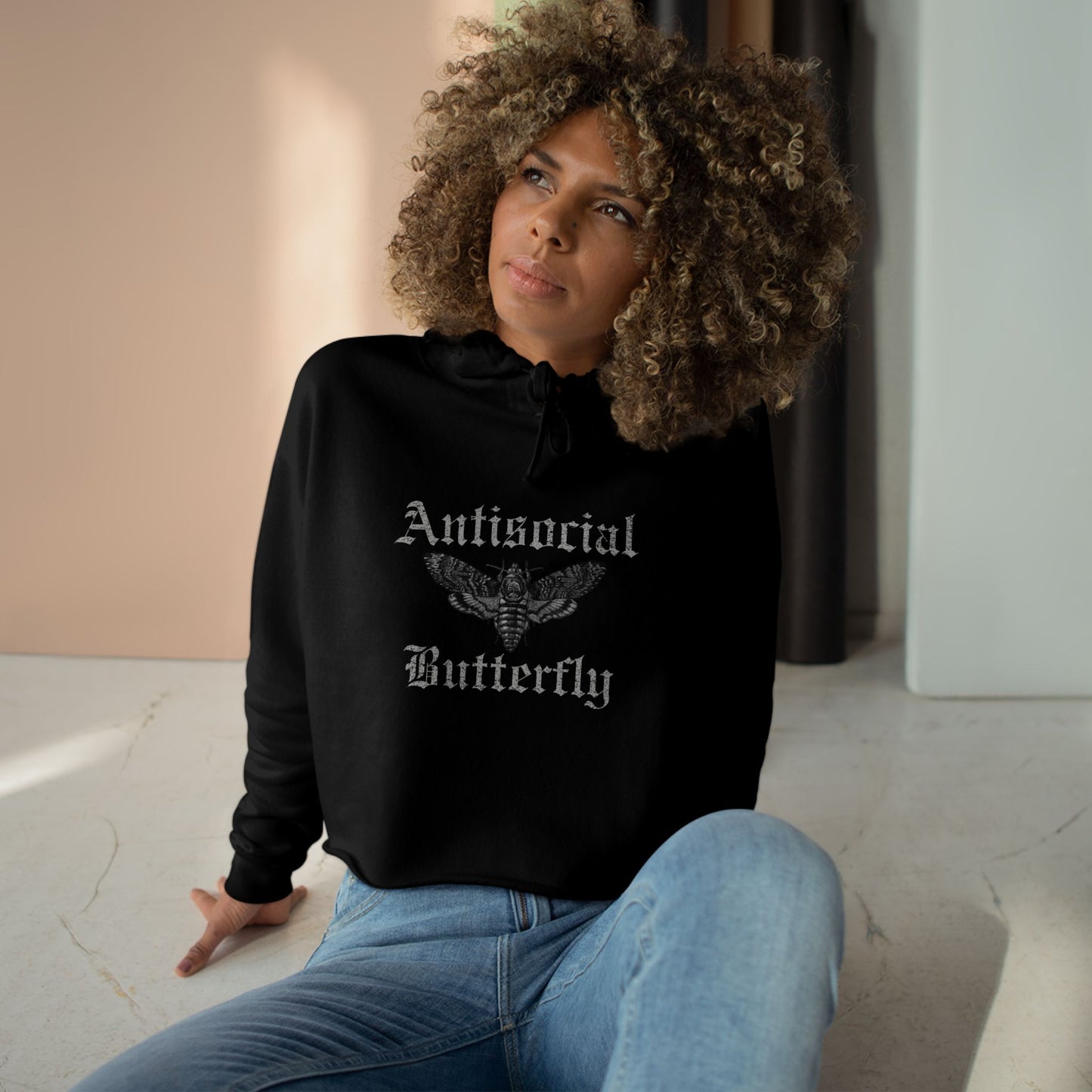 Antisocial Crop Hoodie