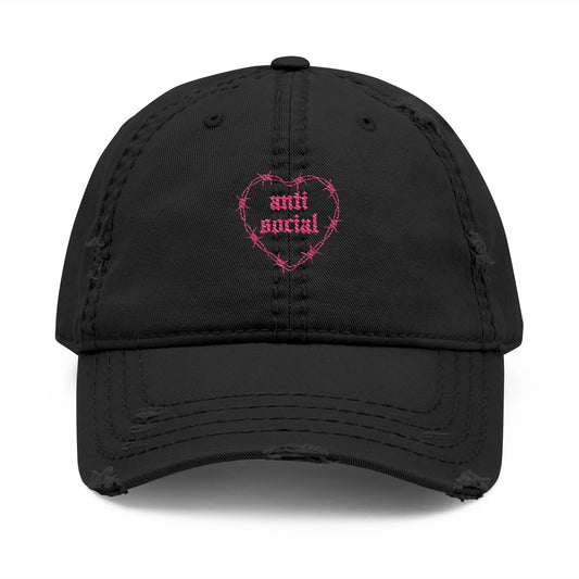 Antisocial Distressed Hat (Embroidery)