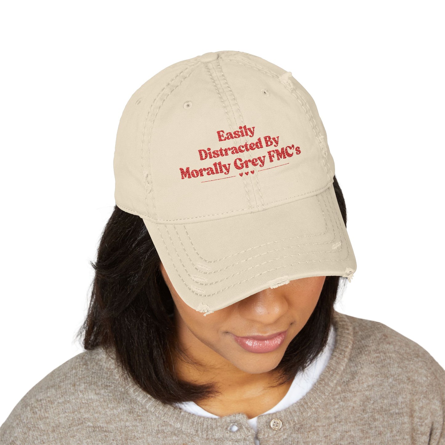 Distracted by MMC's Distressed Hat (Embroidery)