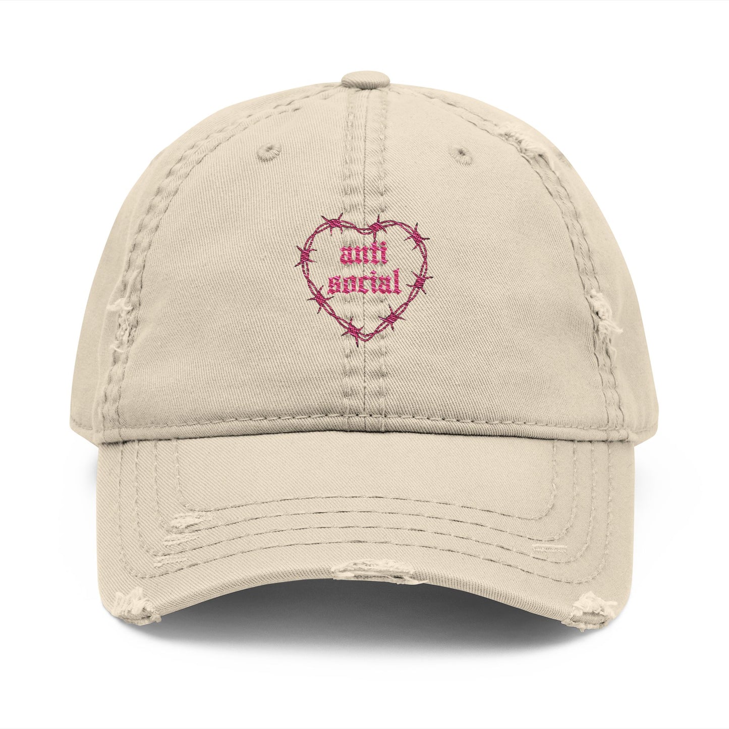 Antisocial Distressed Hat (Embroidery)