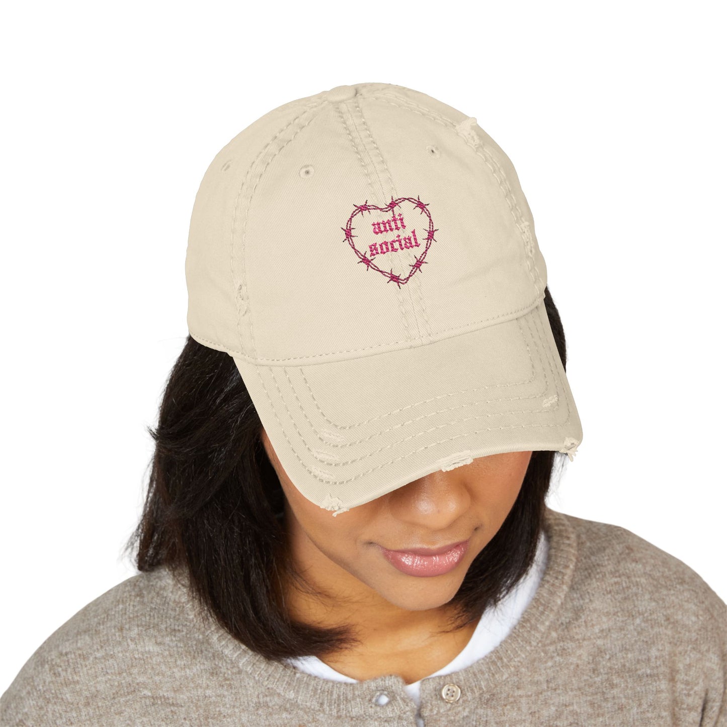 Antisocial Distressed Hat (Embroidery)