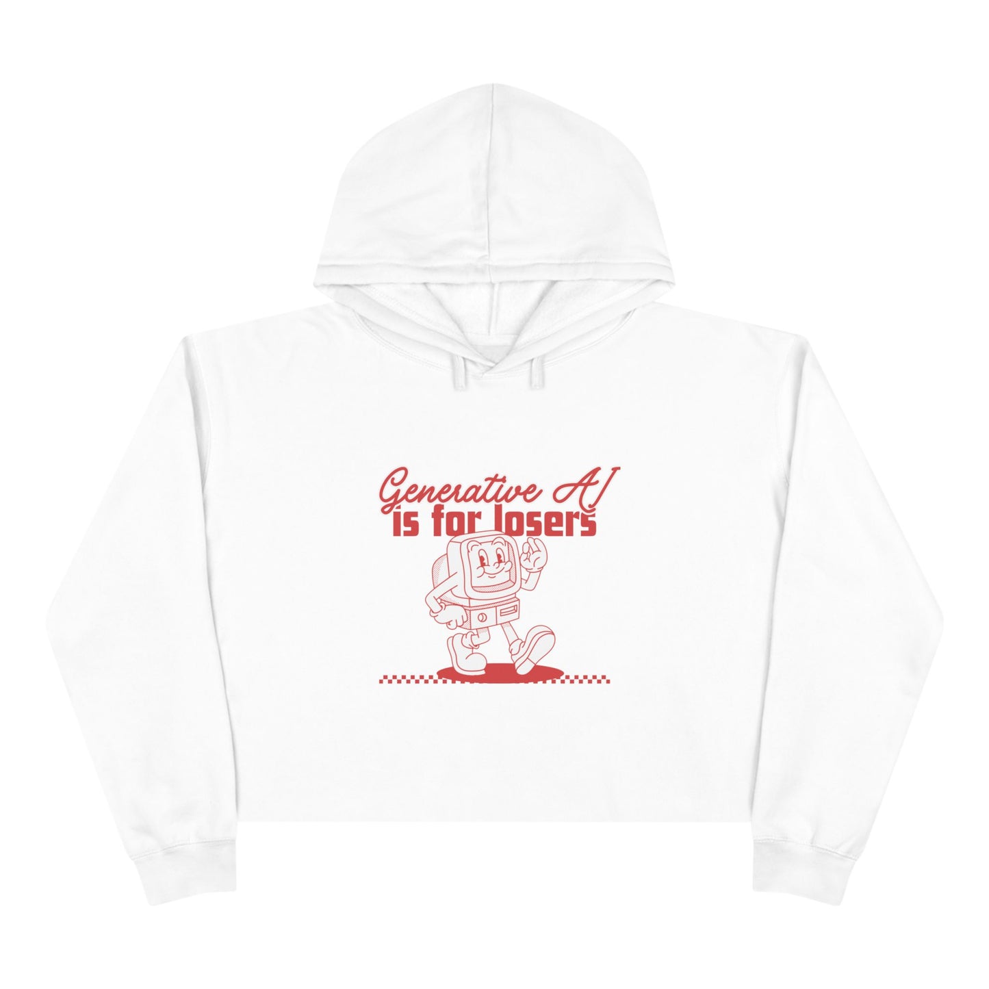 AI is for Losers Crop Hoodie