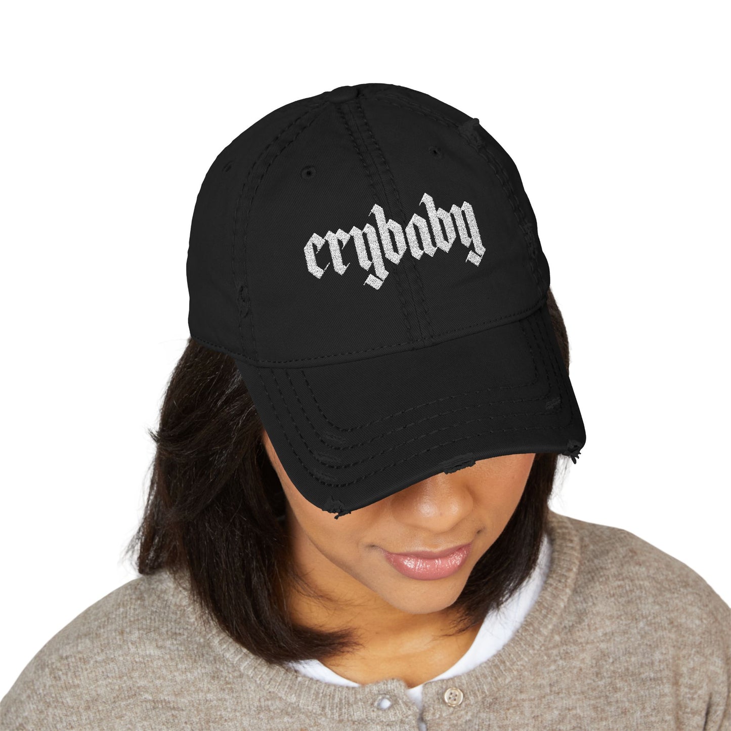 Crybaby Distressed Hat (Embroidered)