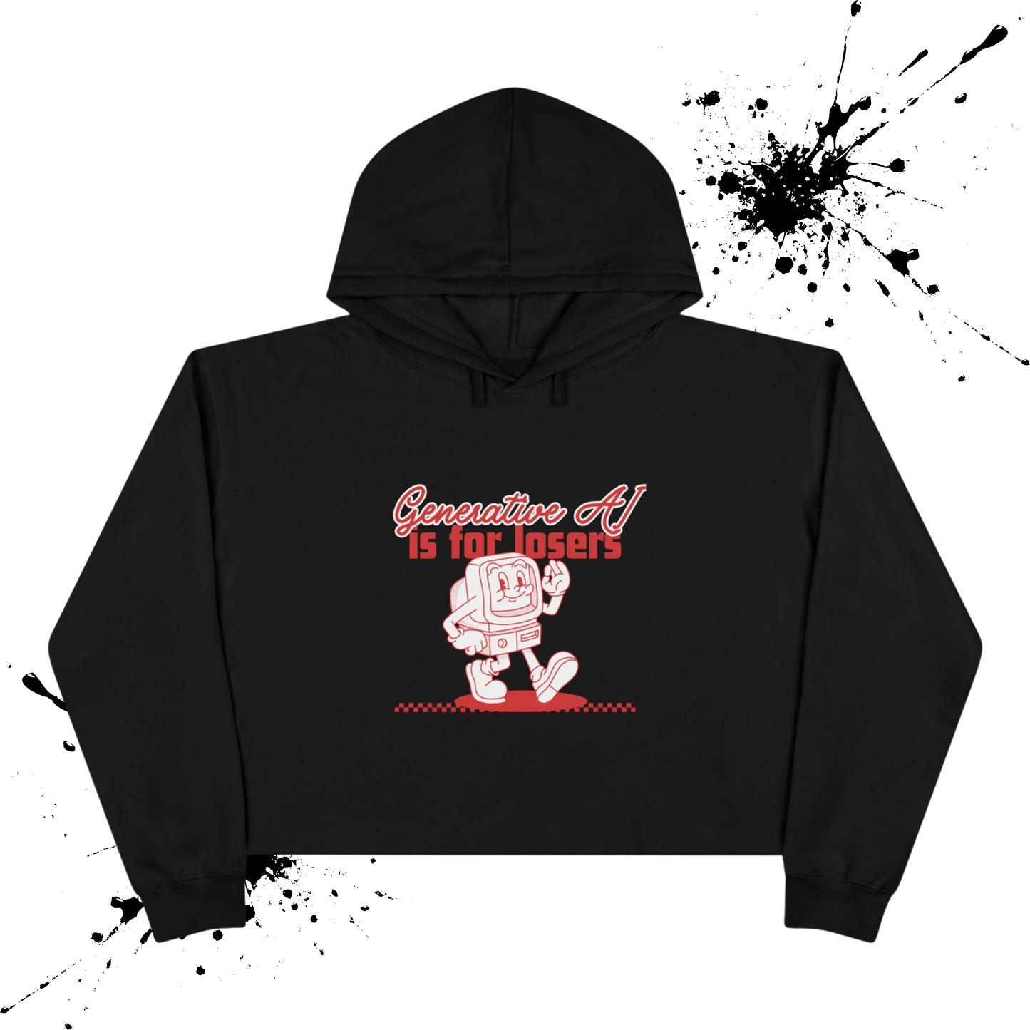 AI is for Losers Crop Hoodie